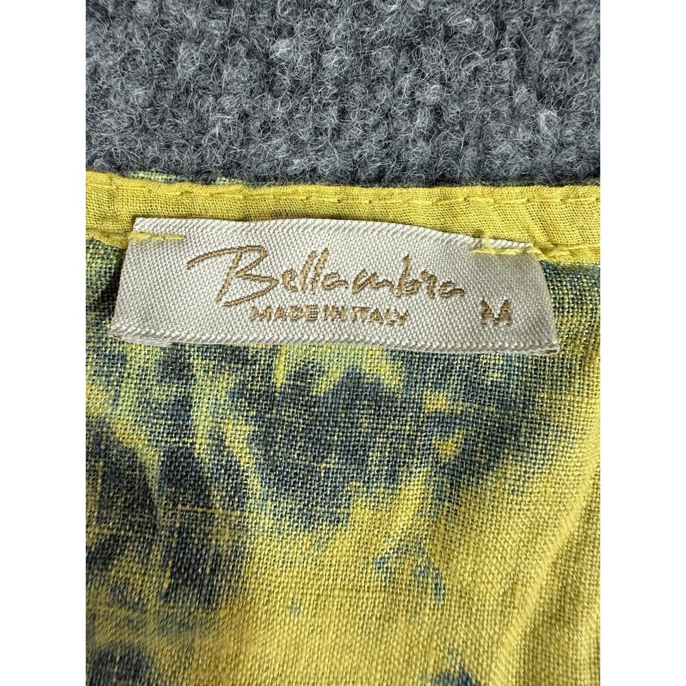 Bellambra Women’s Linen Tie‑Dye Blouse Yellow/Blue – Size Medium – Made in Italy - Picture 3 of 6